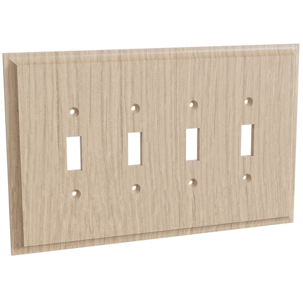 Designs Of Distinction Quad Light Switch Plate - White Oak 01454001WK1 - main